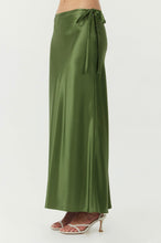 Load image into Gallery viewer, Satin Bias Tie Side Skirt - Olive / Third Form