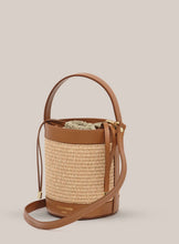 Load image into Gallery viewer, Brittany Tan Raffia Bucket Bag/ Vestirsi