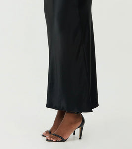 Satin Bias Tie Side Skirt - Black / Third Form