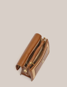 Amelia Tan Raffia Crossbody Bag/ Vestirsi