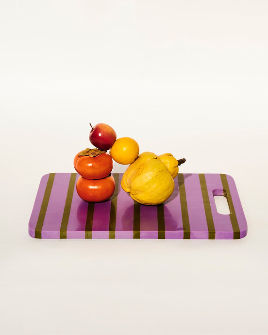 Wisteria Lane Stripe Resin Serving Board One Size | Kip & Co