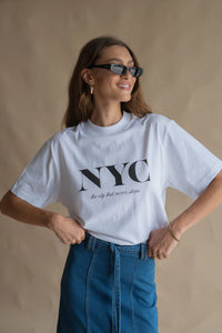 City Never Sleeps Tee Chalk | Araminta James