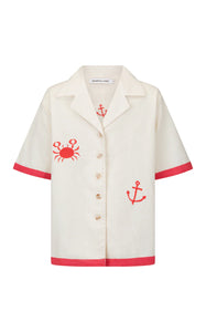 Del Mar Shirt Set Lobster Red | Araminta James