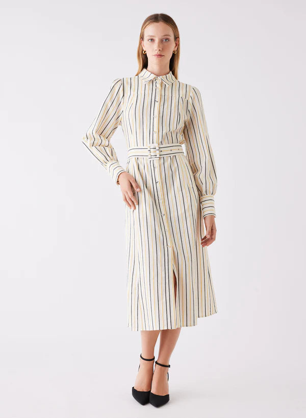 Atlas Midi Mustard Stripe