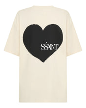 Load image into Gallery viewer, SŚAINT Heart Tee: Cream &amp; Black | SŚAINT