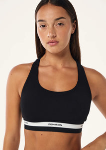 Avant Sports Bra Black and  Whisper white / PE Nation