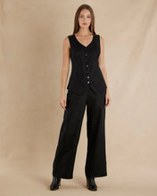 Load image into Gallery viewer, Ciel Linen Waistcoat, Black | Amelius