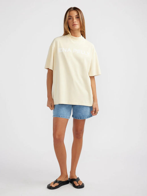 Chloe Oversized Tee, Lemon | Ena Pelly