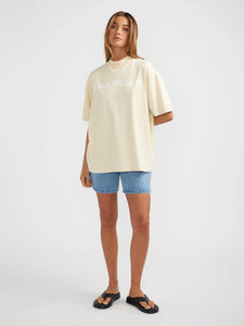 Chloe Oversized Tee, Lemon | Ena Pelly