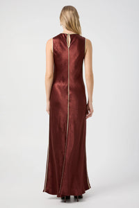 Crush Contrast Bind Maxi Tank Dress, Shiraz & Apple | Third Form