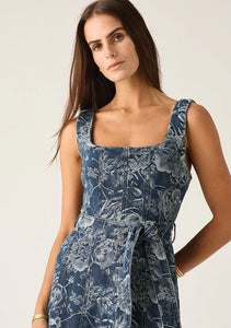 Tatiana Print Denim Midi Dress / MOS