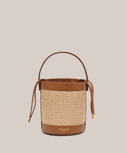 Load image into Gallery viewer, Brittany Tan Raffia Bucket Bag/ Vestirsi