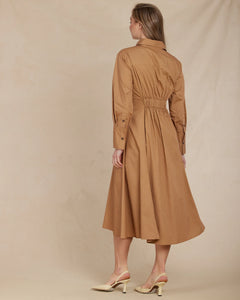 Mattea Cotton Poplin Shirt Dress Sienna | Amelius