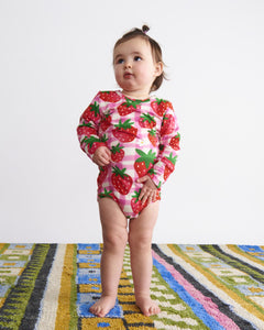 Strawberry Jam Organic Long Sleeve Romper - Kip & Co