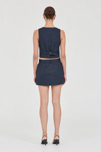 Jayden Stripe Waistcoat, Navy | Friend of Audrey