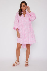 Lycium Dress, Chequer Pink | A L E X A N D R A