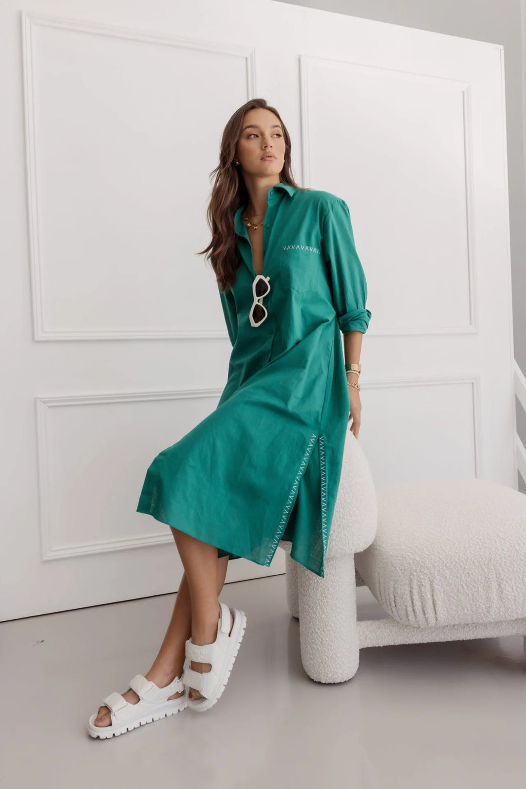 Osko Dress, Emerald | A L E X A N D R A