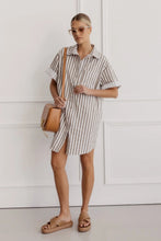 Load image into Gallery viewer, APEX Dress Taupe Stripe | A L E X A N D R A