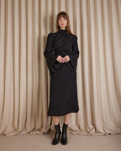 Load image into Gallery viewer, Loren Linen Jacquard Skirt, Black | Amelius