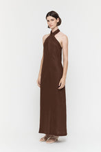 Load image into Gallery viewer, Cross Over Halter Dress, Chocolate | Friend of Audrey