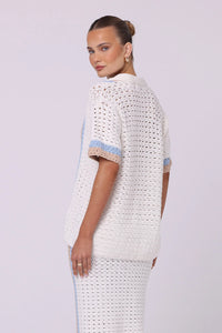 Lea Crochet Shirt Villa Stripe | Isabelle Quinn