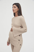 Load image into Gallery viewer, Luxe L/S Button Knit (Latte) | Legoe Heritage