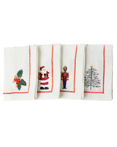 Noel Embroidered Linen Napkin Set One Size | Kip & Co