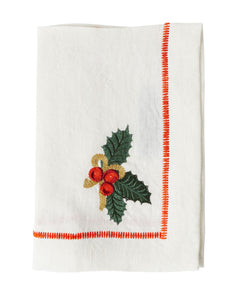 Noel Embroidered Linen Napkin Set One Size | Kip & Co