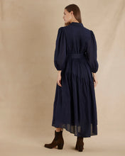 Load image into Gallery viewer, Poeta Ramie Pintuck Belted Dress | Amelius