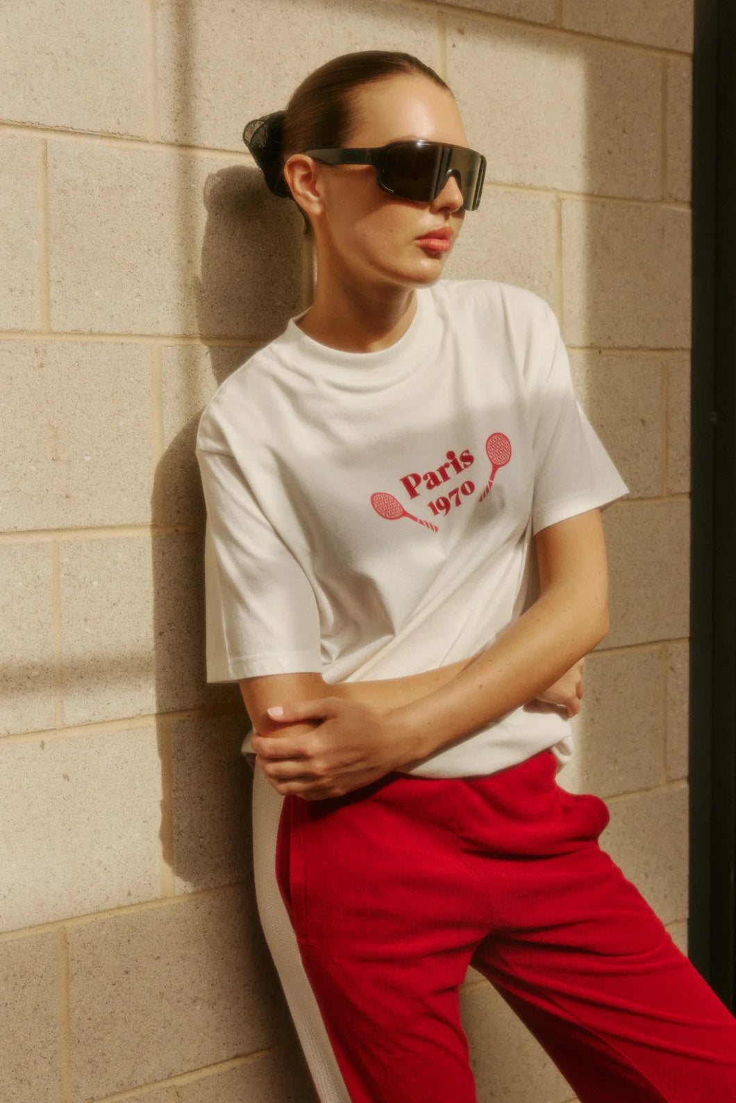 French Tennis Tee Warm White  | Araminta James