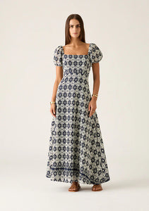 Pedra Embroidery Maxi Dress Navy / MOS