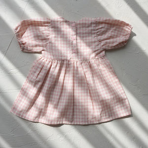 The Peony Dress Pink Check  / Morgot Linen