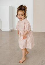 Load image into Gallery viewer, The Peony Dress Pink Check  / Morgot Linen