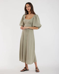 Romilly Linen Midi Dress Sage