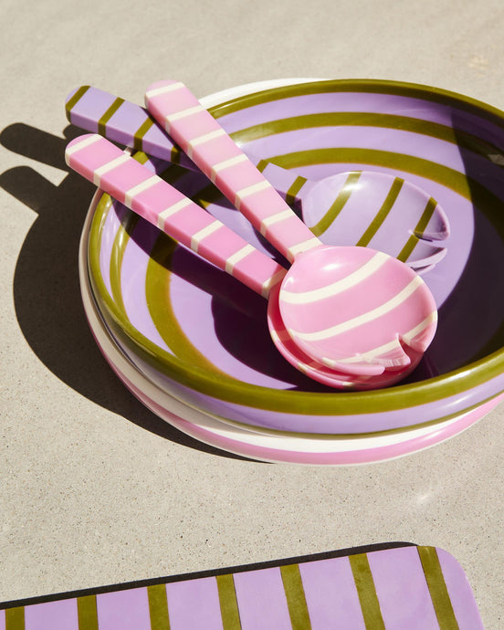 Kip &  Co Stripe Resin Salad Servers