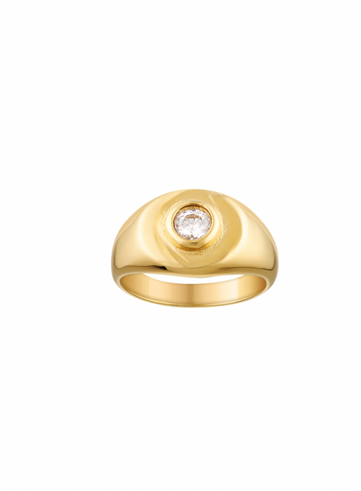 Heritage Signet Pinky Ring Clear | Porter