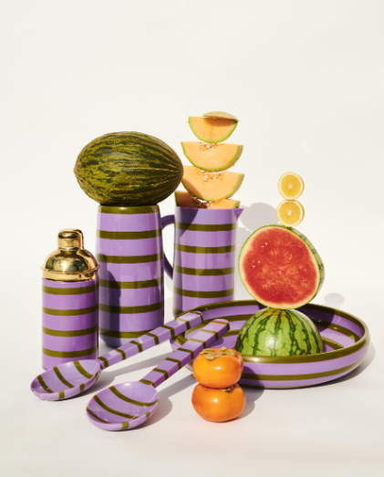 Wisteria Lane Stripe Resin Cocktail Shaker One Size | Kip & Co