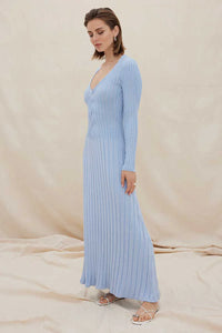 Sovere Laced Long Sleeve Midi Dress, Dawn Blue | Sovere