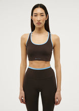 Load image into Gallery viewer, Stellar Sports Bra, Coffee/Bright Blue | PE Nation