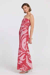 Flora Strapless Dress Hibiscus / Sovere Studio