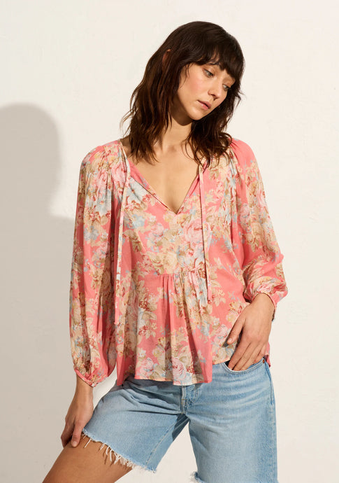 Willow Blouse, Bijoux floral Rose Pink | Auguste the Label