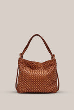 Load image into Gallery viewer, Woven Bella Tan 2 in 1 Convertible Backpack Tote / Vestirsi