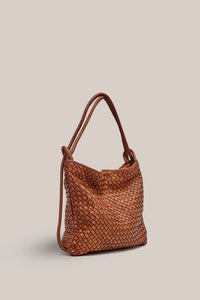 Woven Bella Tan 2 in 1 Convertible Backpack Tote / Vestirsi