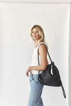 Load image into Gallery viewer, Woven Bella Black 2 in 1 Convertible Backpack Tote / Vestirsi