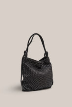 Load image into Gallery viewer, Woven Bella Black 2 in 1 Convertible Backpack Tote / Vestirsi