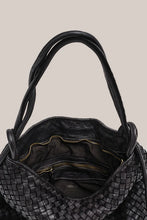 Load image into Gallery viewer, Woven Bella Black 2 in 1 Convertible Backpack Tote / Vestirsi