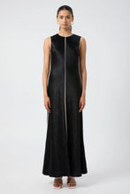 Load image into Gallery viewer, Crush Contrast Bind Maxi Tank Dress, Black &amp; Cream | Third Form