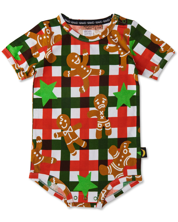 Gingerbread Organic Short Sleeve Romper | KIP & CO