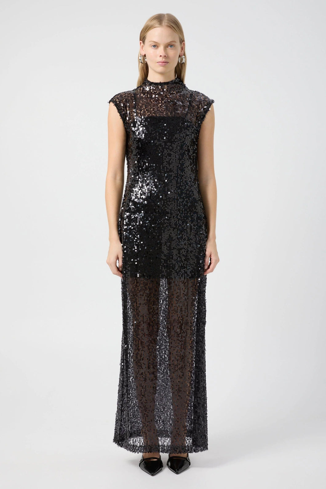 Reflection Sequin Maxi Dress, Black | Third Form