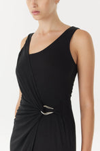 Load image into Gallery viewer, Stirling Twist Cross Over Midi Dress, Black | Third Form